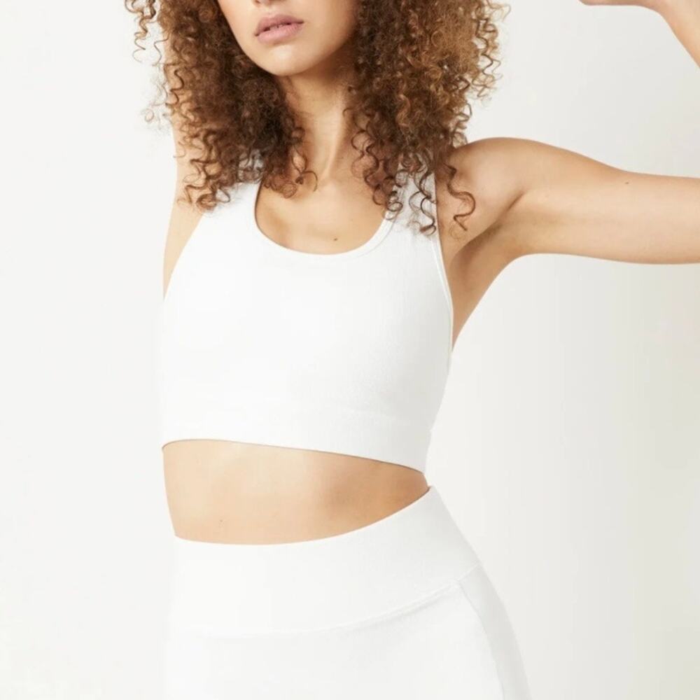 NWT Bandier All Access Rib Front Row Bra - White - XL - Picture 2 of 11